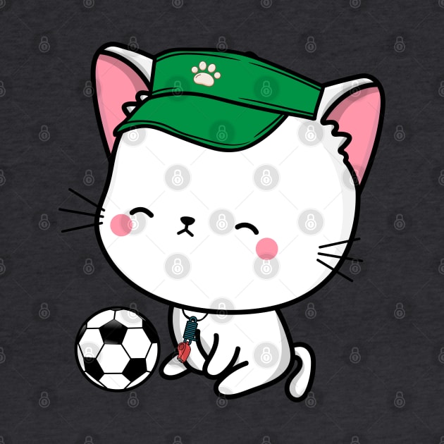 Angora Cat Playing Soccer by Pet Station